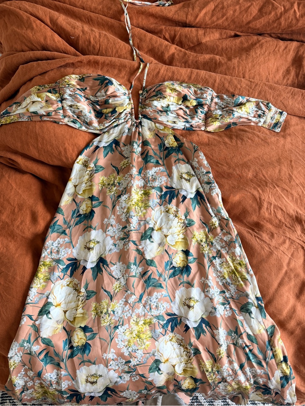 100% Silk Calliope Maxi Dress Morning Flourish